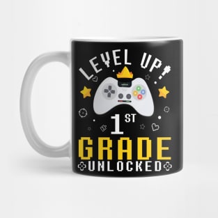 Gamer Fans Students Level Up 1st Grade Unlocked First Day Of School Mug